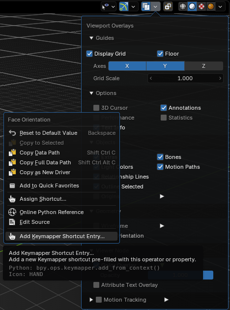 Right-click menu with Add Keymapper Shortcut Entry