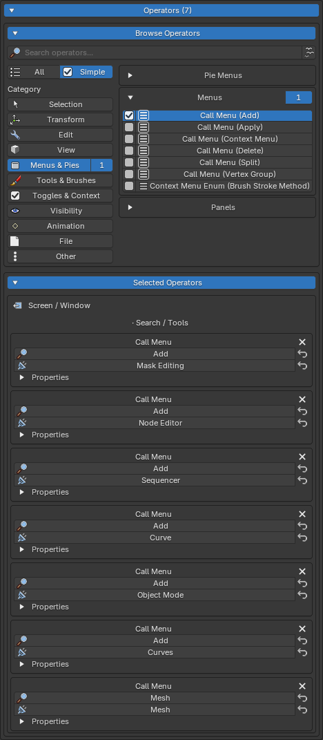 Selecting a multi-op bundle in the Simple browse mode