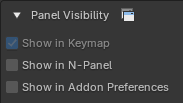 The Panel Visibility toggles in the addon preferences