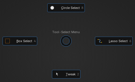 The Tool-Select pie menu
