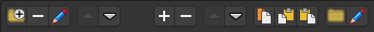 The toolbar buttons for folders and entries