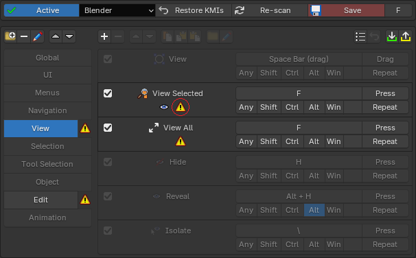 Conflict focus mode dimming unrelated entries