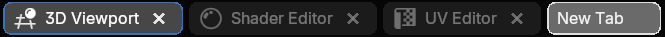 A placeholder New Tab at the end of the bar while the search is open
