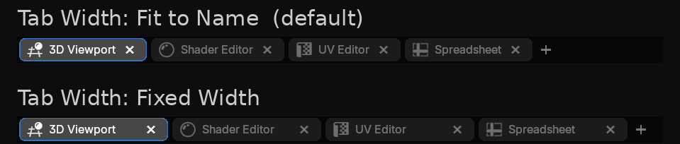 The same bar in Fit to Name and in Fixed Width